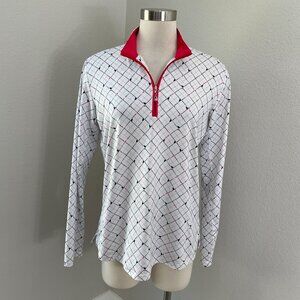 SanSoleil Womens Large 1/4 Zip Long Sleeve Golf Shirt UV 50+ Cooling Top